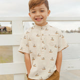 Short Sleeve Mason Shirt || Sailboats