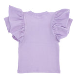 Butterfly Short Sleeve Cotton Tee - LOVE applique - Orchid