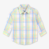 Clubhouse Rainbow Plaid Long Sleeve Button Down Shirt
