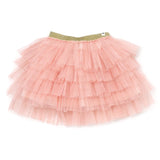 Gold Band Layered Frill Tutu Skirt - Pale Pink