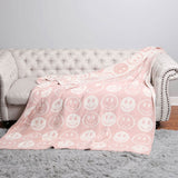 Happy Face Patterned Throw Blanket