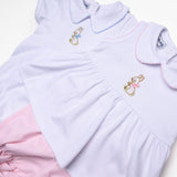 Vintage Bunny Pink Emb Collared Sleeveless Toddler Short Set Pink