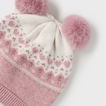 Knit Hat and Mitten Set Baby - Pink baby girls hat set winter hat