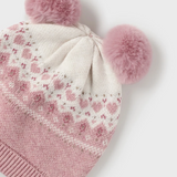 Knit Hat and Mitten Set Baby - Pink baby girls hat set winter hat