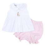 Vintage Bunny Pink Emb Collared Sleeveless Toddler Short Set Pink magnolia baby