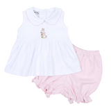 Vintage Bunny Pink Emb Collared Sleeveless Toddler Short Set Pink magnolia baby