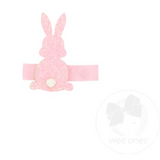 Pink Glitter Backside Bunny Hair Clip