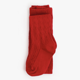 Bright Red Cable Knit Tights little stocking co