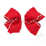 Grosgrain Hair Bow with Contrasting Moonstitch Edges