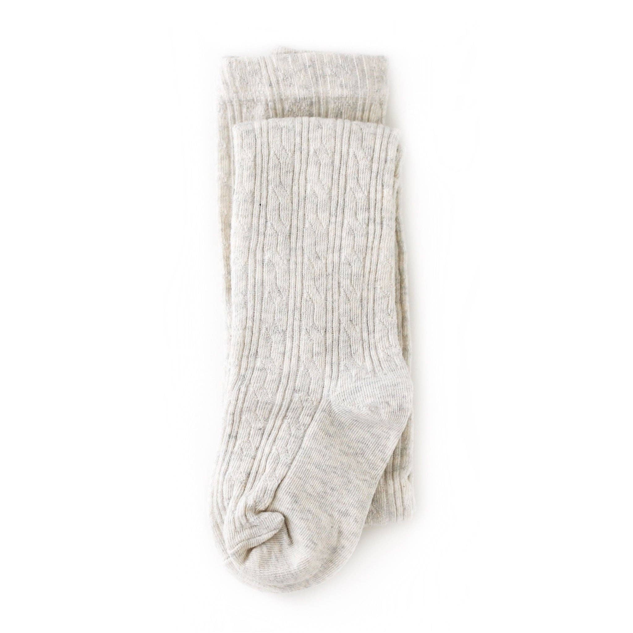 Heathered Ivory Cable Knit Tights little stocking co.