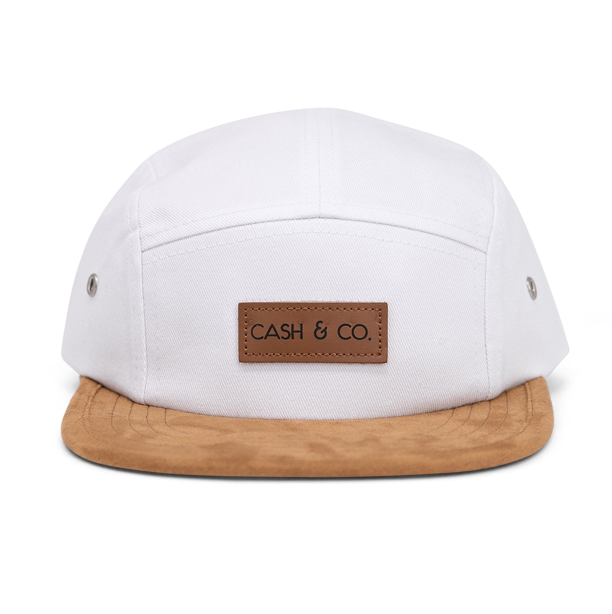 Hat - Sugar cash and co toddler boys hats white with tan brim and leather cash and co. 