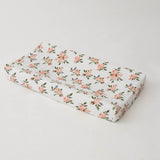 Cotton Muslin Changing Pad Cover | Watercolor Roses