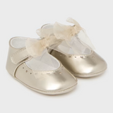 Mary Jane Infant Flats - Gold perfect for holiday pictures, newborn baby girl shoes, my first shoes, new walker shoes