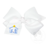 Nativity Embroidered Grosgrain Bow