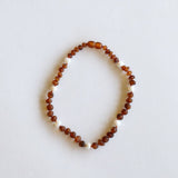 Raw Cognac Amber + Pearl || Halo || Necklace