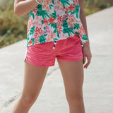 Daisy Corduroy Shorts - Hot Pink