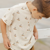 Short Sleeve Mason Shirt || Sailboats