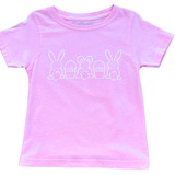 Short Sleeve Light Pink Bunnies and Baskets