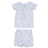 Blue Calico Floral Short Loungewear Set