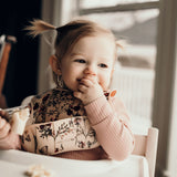 Floral Silicone Bib with Crumb Catcher