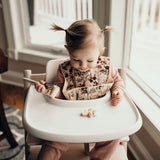 Floral Silicone Bib with Crumb Catcher