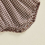 Brown Gingham Ruffle Bubble