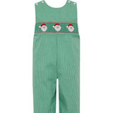 Santa Face Boy's | Green Gingham Long Jon Jon