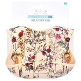 Floral Silicone Bib with Crumb Catcher