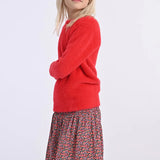 Girls Knitted Sweater - Red Coral
