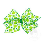 White Shamrock Print GG Bow