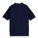 Boys Knitted Navy Polo