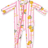 2-Way Zip Ruffle Footie, Lemon Amore