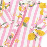 2-Way Zip Ruffle Footie, Lemon Amore