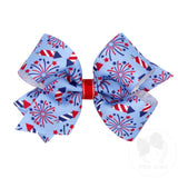 Millenium Blue Firework Grosgrain Hair Bow