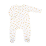 Teddy Print Zip Footie - Ivory