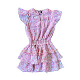 SIZE SMALL 7/8 ONLY Pink and Cream Eyelet Dress