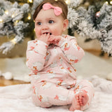 Baby PJ Onesie | Santa Baby Pink