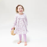 Sweet Dream Florals - Smocked Ruffle Long Sleeve Tiered Dress + Leggings