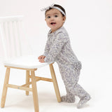 2 Way Zipper Ruffle Footie - Forget Me Not Floral