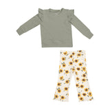 Waffle Shirt with Sunflower Flair Pants