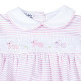 Hoppity Hop Classics Smocked Flutters Bubble - Pink