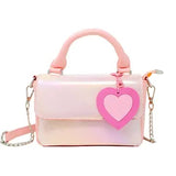 Shiny Baguette Heart Handbag