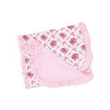 Rose Bow Lattice -Ruffle Burp Cloth