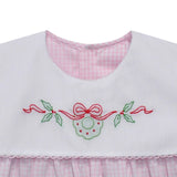 Pink Reese Dress with Embroidered Wreath