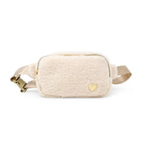 Fuzzy Belt Bag w/ Heart For Kids