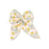 Winter Dandelions-Bow with Tails Clip In