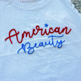 American Beauty 3d Puff Embroidery Tween Tank