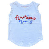 American Beauty 3d Puff Embroidery Tween Tank