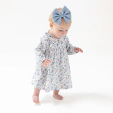 Simple Long Sleeve Peter Pan Collar Dress + Diaper Cover