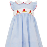 Apples & Pencils Light Blue Gingham Dress